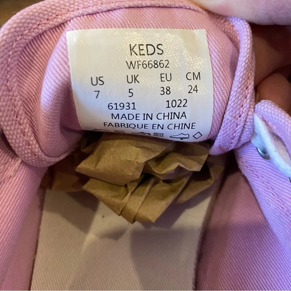 Keds pink sneakers size 7 lace up platform canvas shoes - Picture 8 of 10